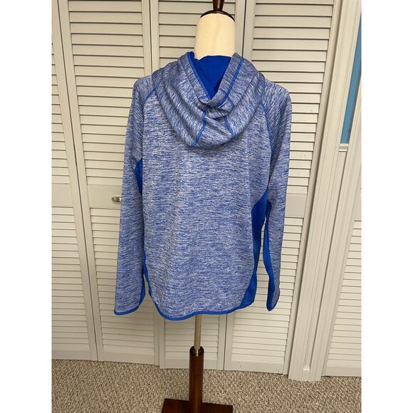 Under Armour Coldgear loose blue heathered pull over hoodie sweatshirt XL - Picture 3 of 9